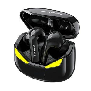 Căști AWEI Bluetooth 5.0 T35 TWS + dock pentru jocuri negru/negru