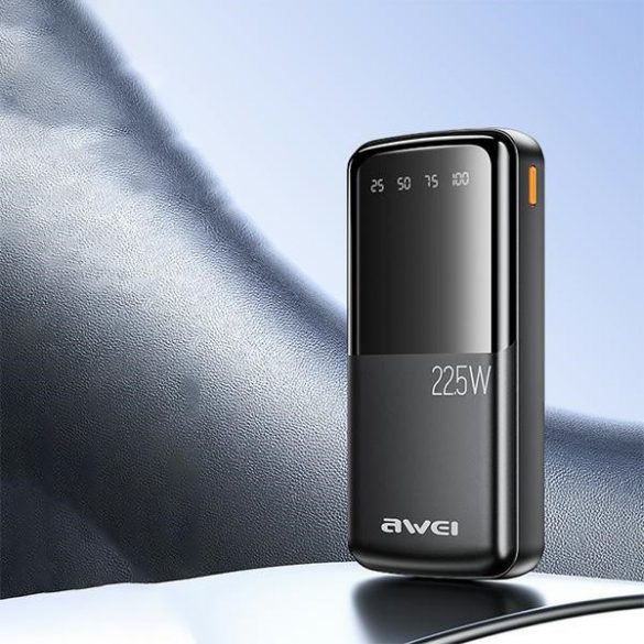 Afișaj digital AWEI PowerBank P13K 20000mAh 22,5W czarny/negru