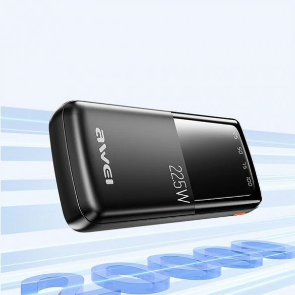 Afișaj digital AWEI PowerBank P13K 20000mAh 22,5W czarny/negru