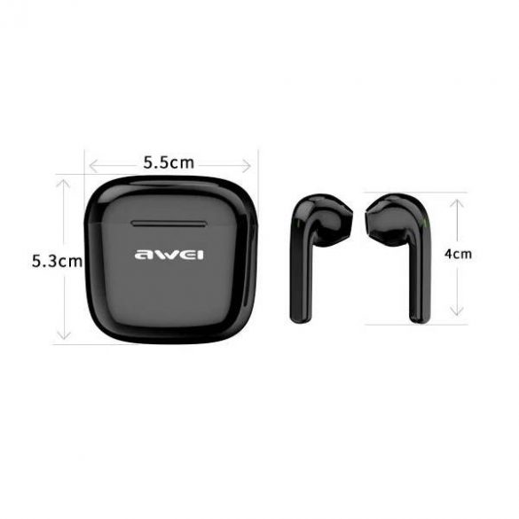 AWEI Bluetooth 5.0 T26 Căști TWS + docking negru/negru