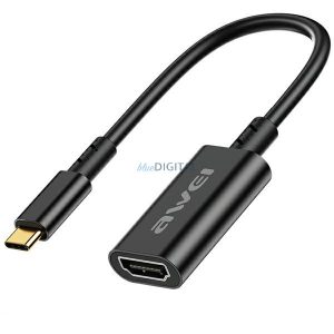 Adaptor AWEI CL-217T USB-C/HDMI czarny/negru 4k@30Hz