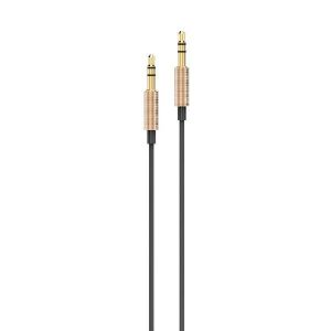 AWEI AUX-001 cablu audio jack 3,5 mm - jack 3,5 mm - negru-auriu