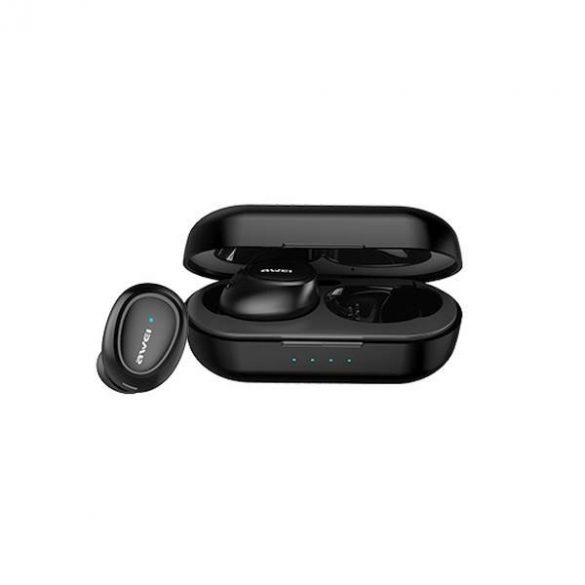 AWEI Căști Bluetooth 5.0 T16 TWS + dock negru/negru