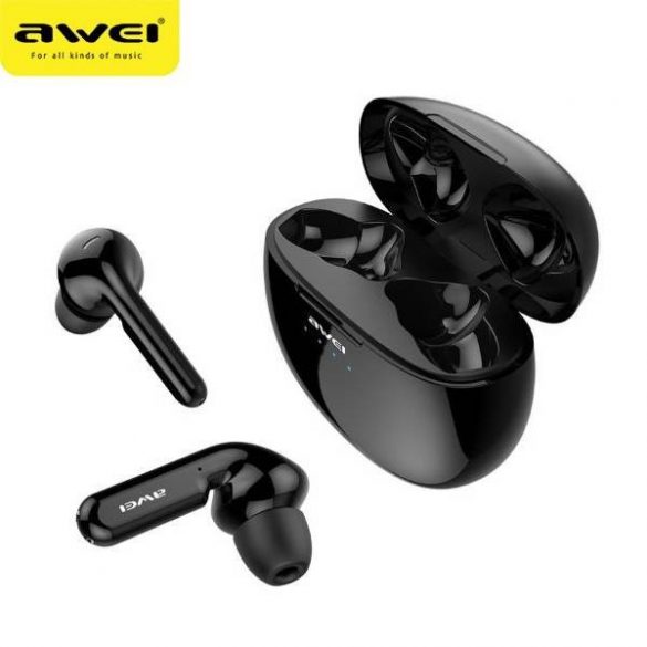 AWEI Căști Bluetooth 5.0 T15 TWS + docking station negru/negru