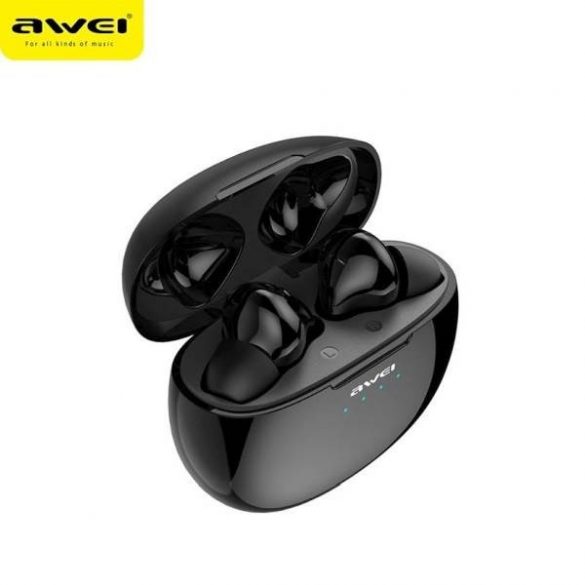 AWEI Căști Bluetooth 5.0 T15 TWS + docking station negru/negru