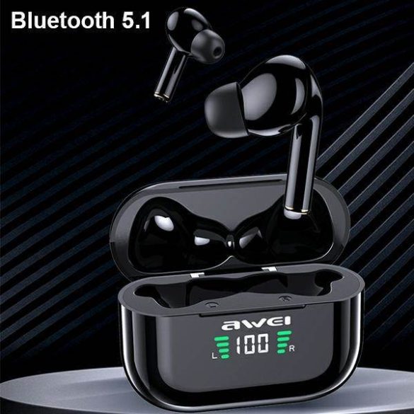 AWEI Căști Bluetooth 5.1 T29P TWS + dock negru/negru