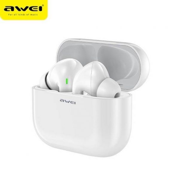 AWEI Căști Bluetooth 5.0 T29 TWS + docking station alb/alb