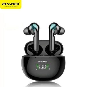 AWEI Căști Bluetooth 5.0 T15P TWS + dock negru/negru