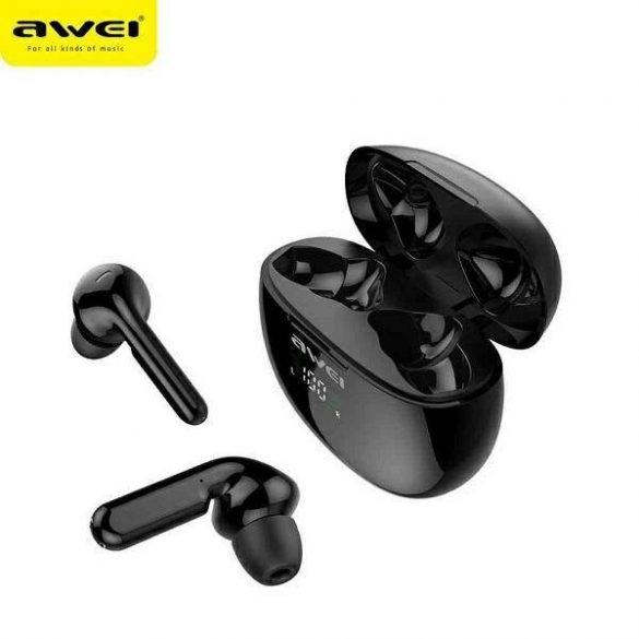 AWEI Căști Bluetooth 5.0 T15P TWS + dock negru/negru