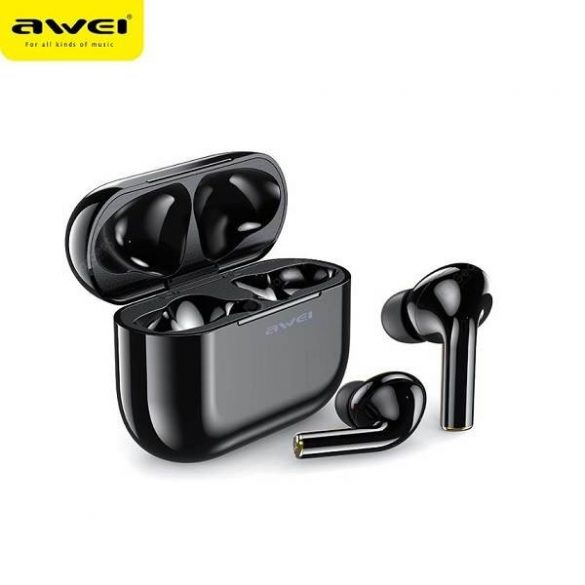 Căști AWEI Bluetooth 5.0 T29 TWS + docking station negru/negru