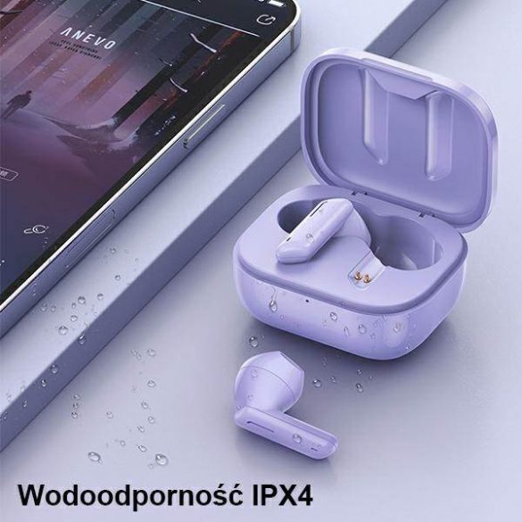 AWEI Căști Bluetooth 5.1 T36 TWS + docking station violet/violet