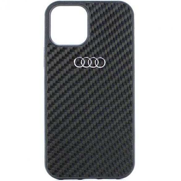 Audi Carbon Fiber iPhone 12/12 Pro 6.1 negru / negru hard Husă AU-TPUPCIP12P-R8/D2-BK"