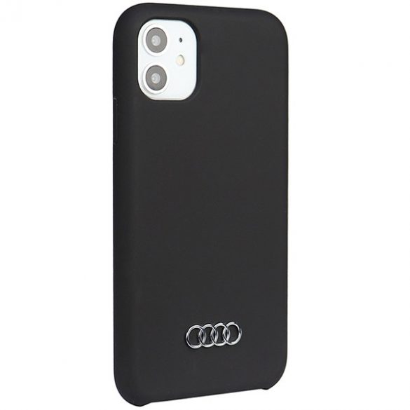 Husă din silicon Audi pentru iPhone 12/12 Pro 6.1 carcasă rigidă neagră AU-LSRIP12P-Q3/D1-BK"