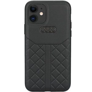 Audi Genuine piele iPhone 11 / Xr 6.1 negru / negru hard Husă AU-TPUPCIP11R-Q8/D1-BK"