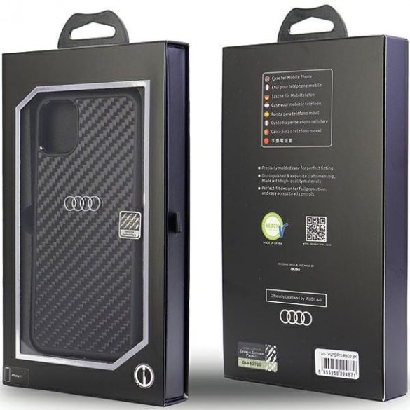 Audi Carbon Fiber iPhone 11 / Xr 6.1 negru / negru hard Husă AU-TPUPCIP11-R8/D2-BK"