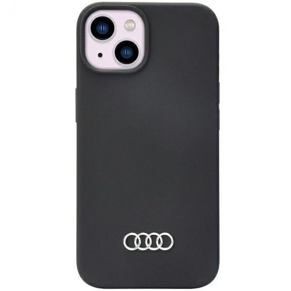 Husă din silicon Audi pentru iPhone 14 / 15 / 13 6,1" husă rigidă neagră/czarny AU-LSRIP14-Q3/D1-BK