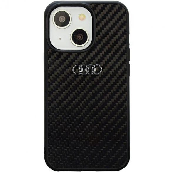 Audi Carbon Fiber iPhone 14 / 15 / 13 6.1 "negru / negru hard Husă AU-TPUPCIP14-R8/D2-BK