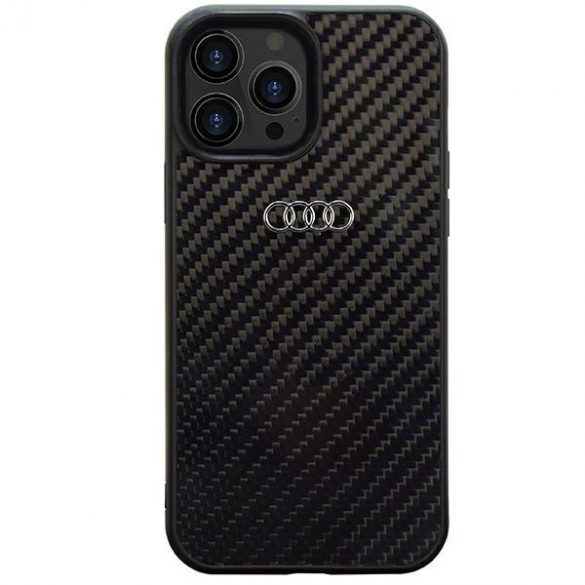 Audi Carbon Fiber iPhone 14 Pro 6.1 negru / negru hard Husă AU-TPUPCIP14P-R8/D2-BK"