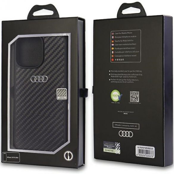 Carcasă rigidă Audi Carbon Fiber iPhone 14 Pro Max 6.7 czarny/negru AU-TPUPCIP14PM-R8/D2-BK"