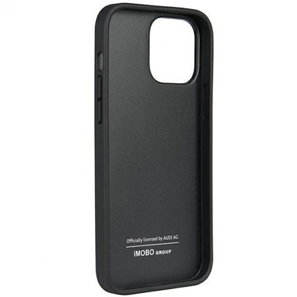 Audi Genuine piele iPhone 13 Pro / 13 6.1 negru / negru hard Husă AU-TPUPCIP13P-Q8/D1-BK"