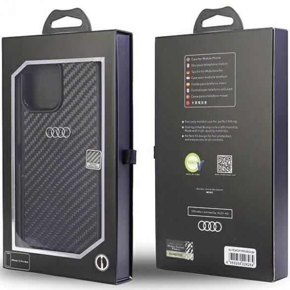 Carcasă rigidă Audi Carbon Fiber iPhone 13 Pro Max 6.7 czarny/negru AU-TPUPCIP13PM-R8/D2-BK"