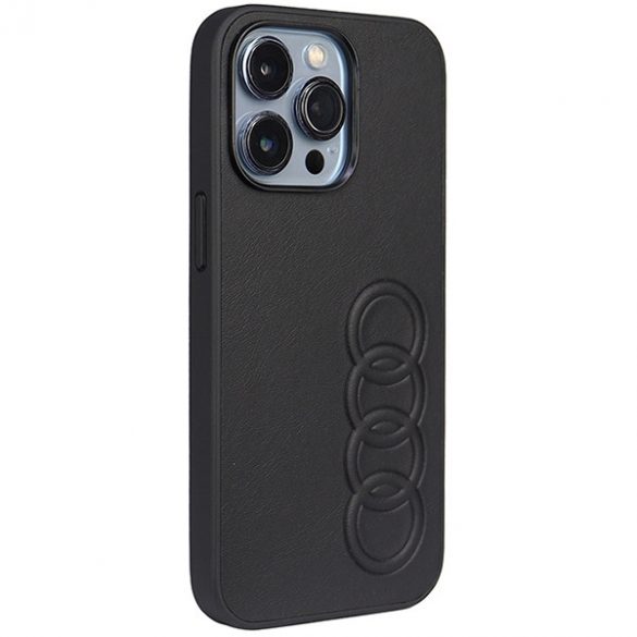 Audi piele sintetică iPhone 13 Pro / 13 6.1 negru / negru hard Husă AU-TPUPCIP13P-TT/D1-BK"