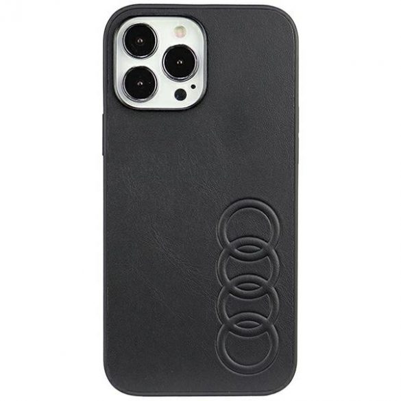 Husă tare din piele sintetică Audi iPhone 13 Pro Max 6.7, neagră/czarny AU-TPUPCIP13PM-TT/D1-BK"