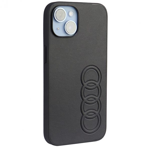 Husă rigidă Audi din piele sintetică iPhone 14 / 15 / 13 6.1" czarny/negru AU-TPUPCIP14-TT/D1-BK