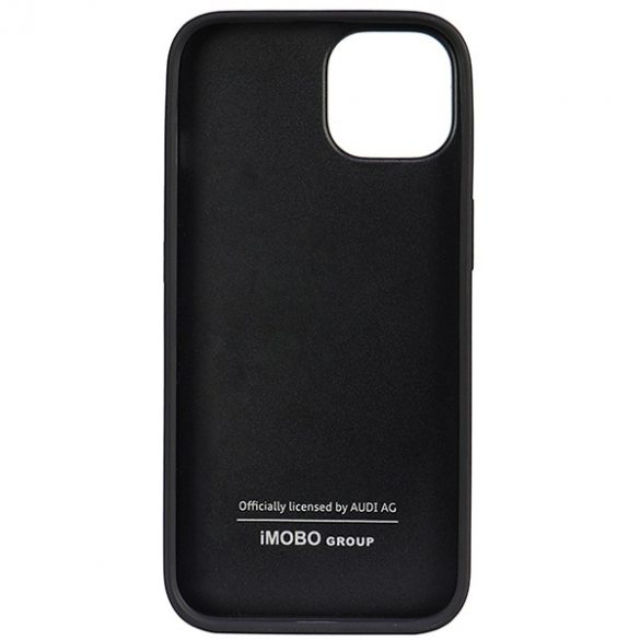 Audi Genuine piele iPhone 14 / 15 / 13 6.1 "negru / negru hard Husă AU-TPUPCIP14-Q8/D1-BK