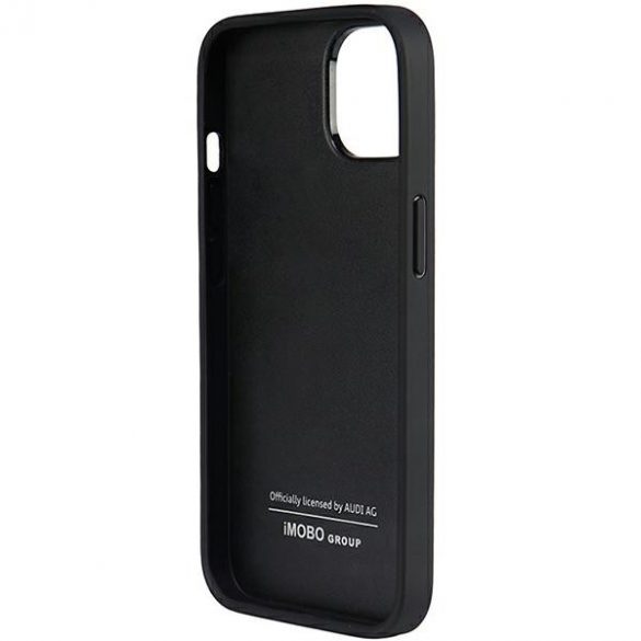 Audi Genuine piele iPhone 14 / 15 / 13 6.1 "negru / negru hard Husă AU-TPUPCIP14-Q8/D1-BK