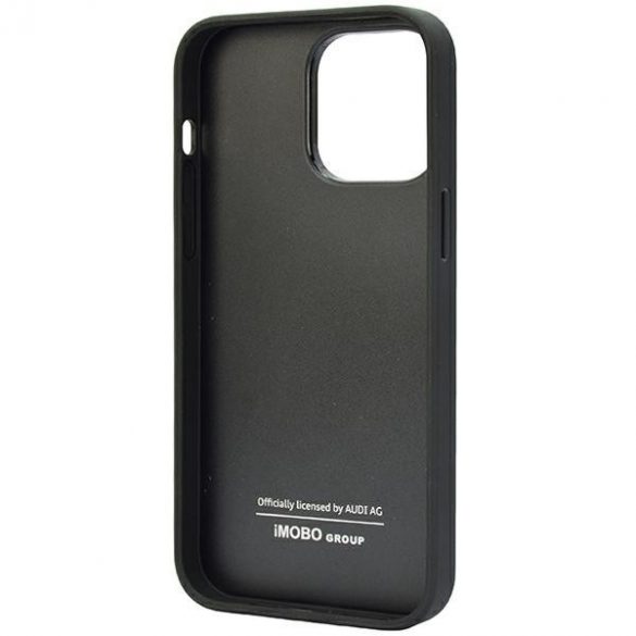 Audi Genuine piele iPhone 14 Pro Max 6.7 negru / negru hard Husă AU-TPUPCIP14PM-Q8/D1-BK"