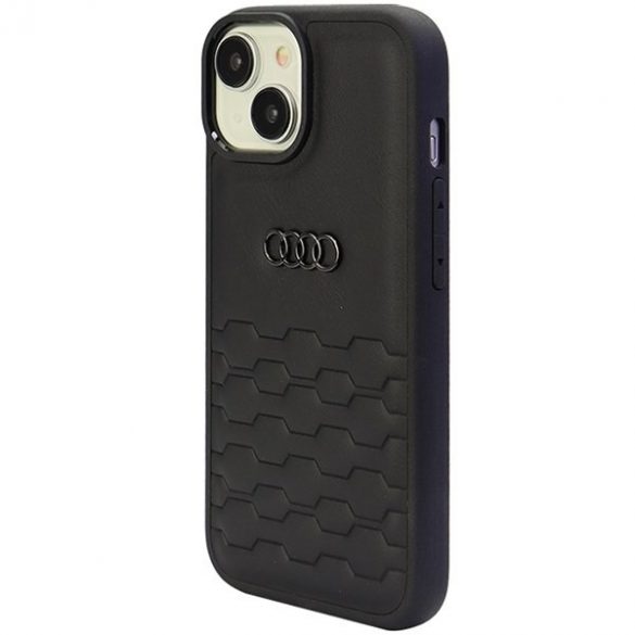 Audi GT piele sintetică iPhone 15 / 14 / 13 6.1 "negru / negru hard Husă AU-TPUPCIP15-GT/D2-BK