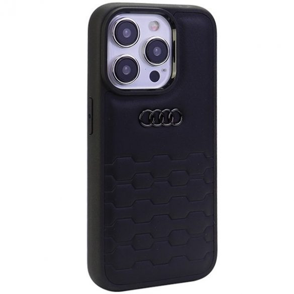 Audi GT piele sintetică iPhone 15 Pro 6.1negru / negru hard Husă AU-TPUPCIP15P-GT/D2-BK"