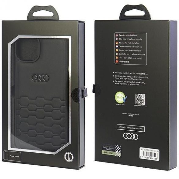 Audi GT piele sintetică iPhone 15 Plus / 14 Plus 6.7" negru / negru hard Husă AU-TPUPCIP15M-GT/D2-BK