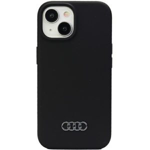 Husă din silicon Audi pentru iPhone 15 / 14 / 13 6,1" husă rigidă neagră/czarny AU-LSRIP15-Q3/D1-BK