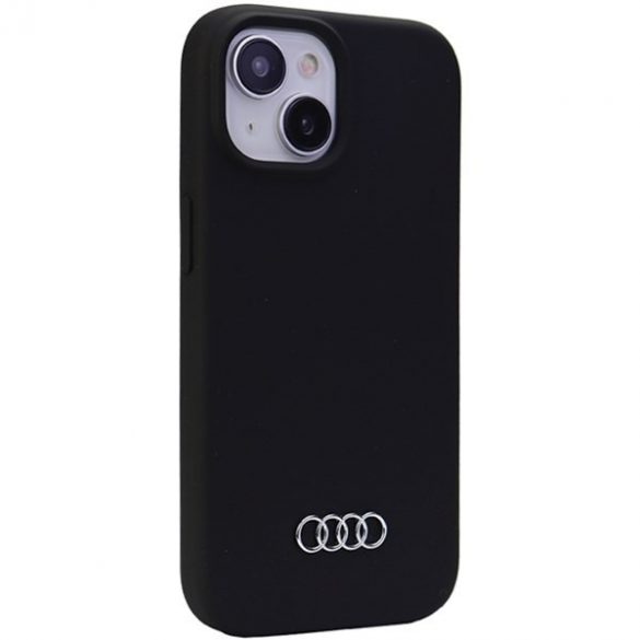 Husă din silicon Audi pentru iPhone 15 / 14 / 13 6,1" husă rigidă neagră/czarny AU-LSRIP15-Q3/D1-BK