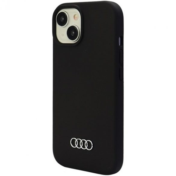 Husă din silicon Audi pentru iPhone 15 / 14 / 13 6,1" husă rigidă neagră/czarny AU-LSRIP15-Q3/D1-BK