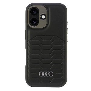 Audi AU-TPUPCMIP16-GT/D3-BK Husă din piele sintetică MagSafe pentru iPhone 16 - negru