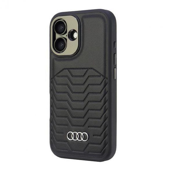 Audi AU-TPUPCMIP16-GT/D3-BK Husă din piele sintetică MagSafe pentru iPhone 16 - negru