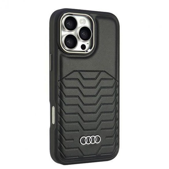 Audi AU-TPUPCMIP16PM-GT/D3-BK Husă din piele sintetică MagSafe pentru iPhone 16 Pro Max - negru