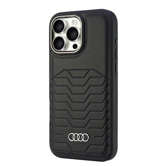 Audi AU-TPUPCMIP16PM-GT/D3-BK Husă din piele sintetică MagSafe pentru iPhone 16 Pro Max - negru