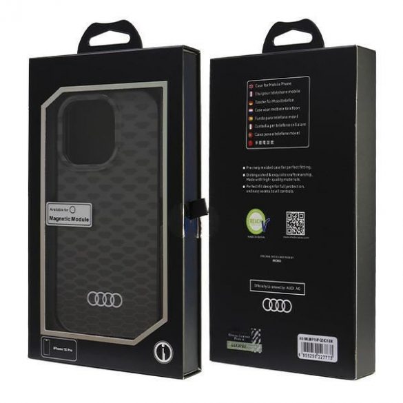 Audi AU-IMLMIP16P-Q5/D3-BK Carcasă MagSafe IML Stitching Pattern pentru iPhone 16 Pro - negru