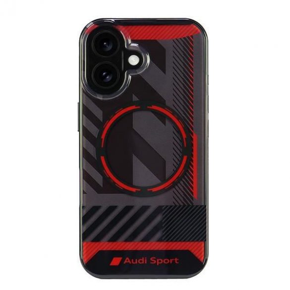 Audi AUS-IMLMIP16-RSQ/D2-BK Carcasă rigidă IML Sport MagSafe pentru iPhone 16 - negru