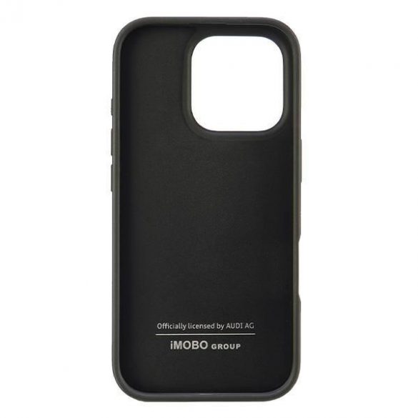 Audi AUS-TPUPCIP16P-R8/D1-BK Carcase rigide cu dungi din fibră de carbon pentru iPhone 16 Pro - negru