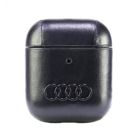 Audi AU-AP-GT/D3-BK Husă din piele cu logo AirPods - negru