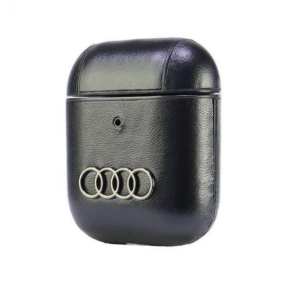 Audi AU-AP-GT/D3-BK Husă din piele cu logo AirPods - negru