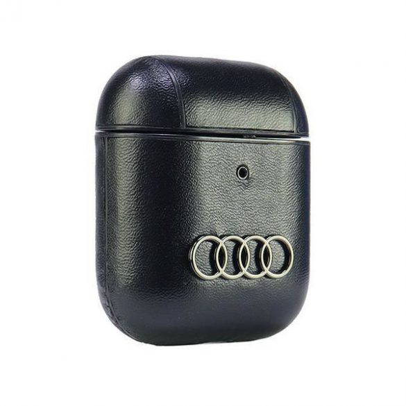 Audi AU-AP-GT/D3-BK Husă din piele cu logo AirPods - negru