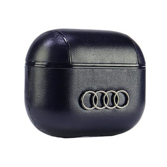 Audi AU-AP3-GT/D3-BK Husă din piele cu logo mare AirPods 3 - negru