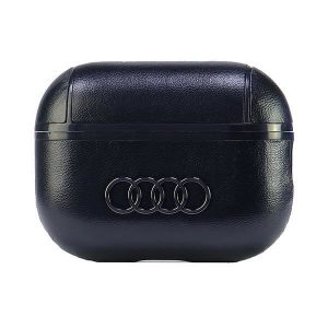 Audi AU-APP2-GT/D3-BK Husă din piele cu logo mare AirPods Pro 2 - negru