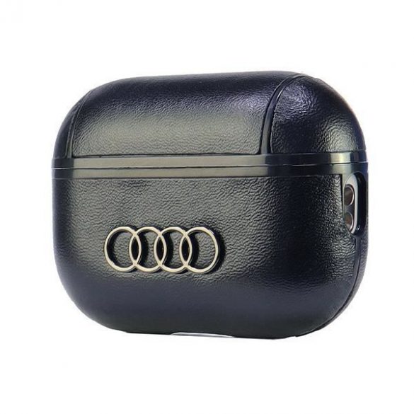 Audi AU-APP2-GT/D3-BK Husă din piele cu logo mare AirPods Pro 2 - negru